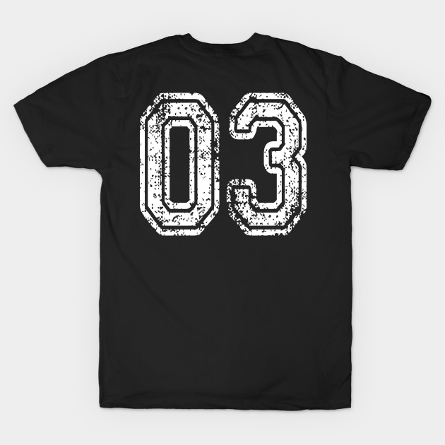 Number 03 Grungy in white by Sterling